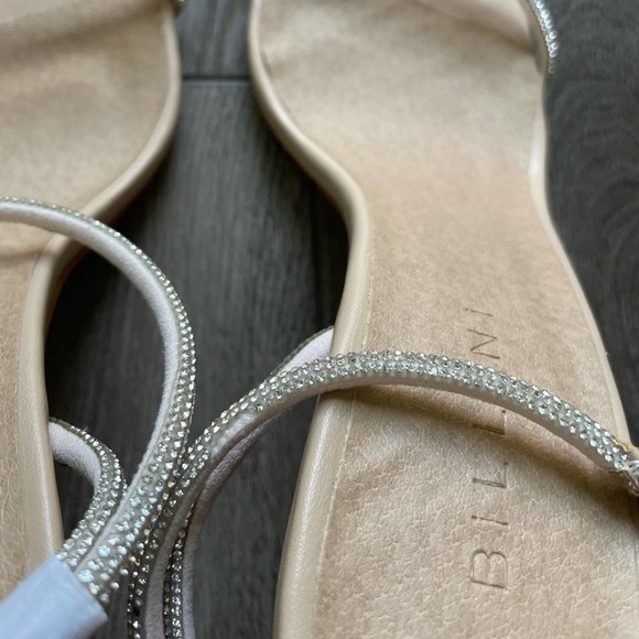 billini starlette glam nude crystal thin strappy tubular high heels size 7 new - Picture 5 of 10